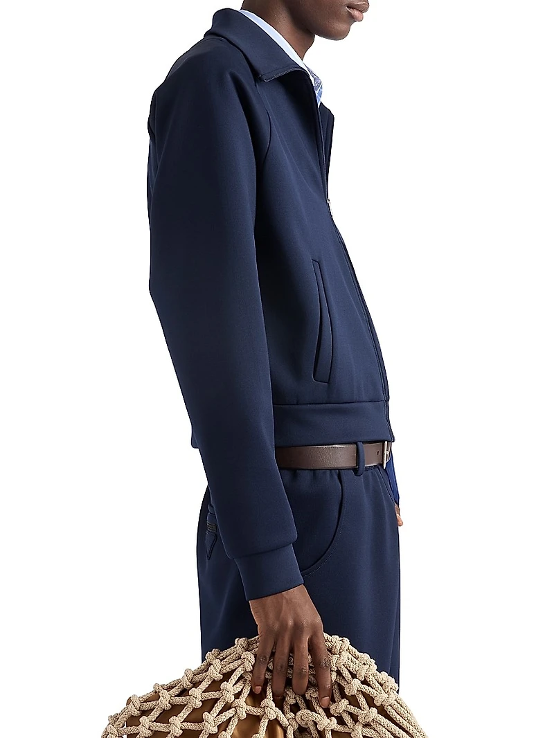 Zippered Technical Fabric Jacket