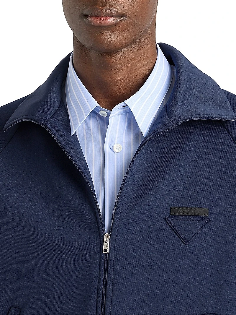 Zippered Technical Fabric Jacket