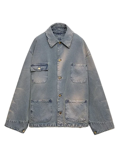 Distressed Canvas Blouson Jacket