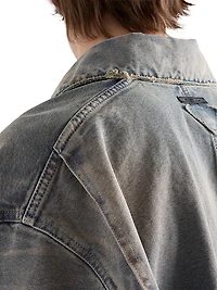 Distressed Canvas Blouson Jacket