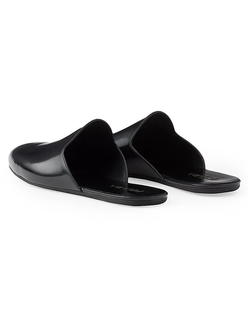 Brushed Leather Slippers