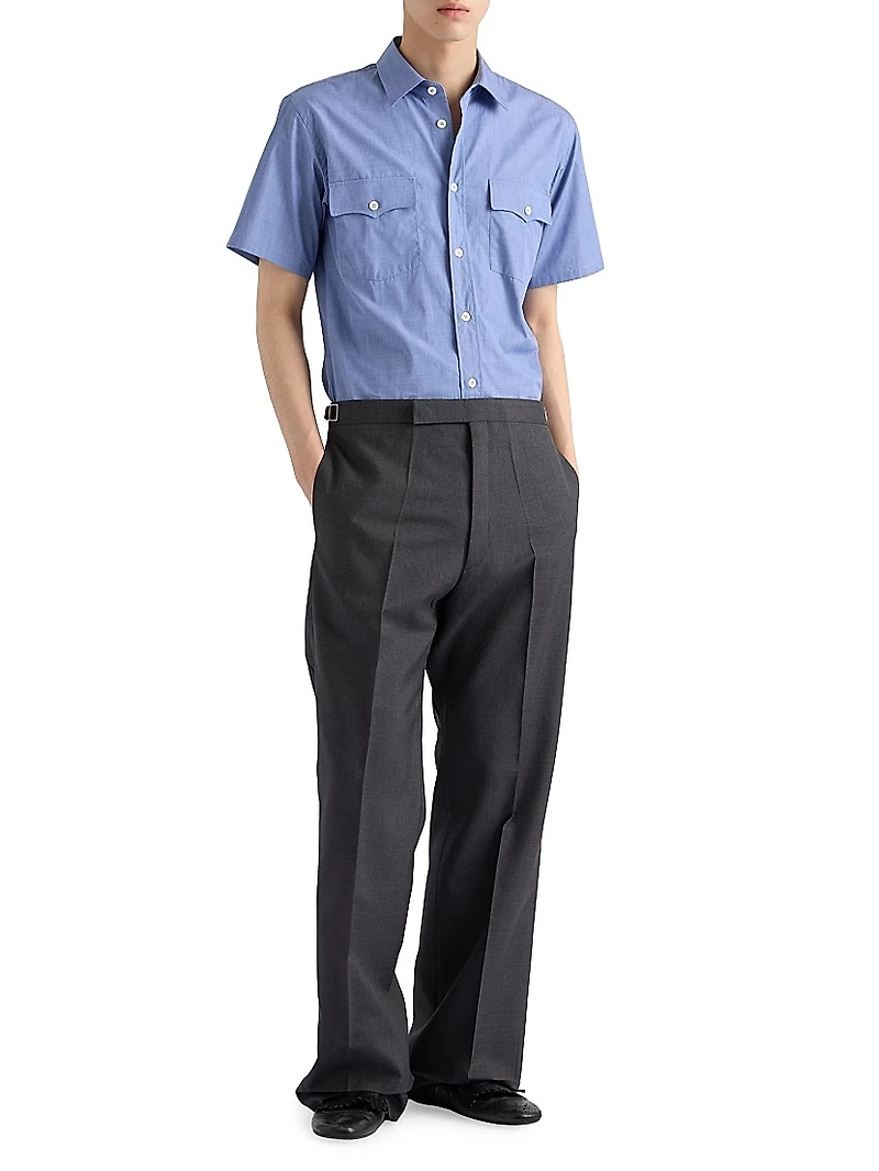 Short-Sleeved Cotton Shirt