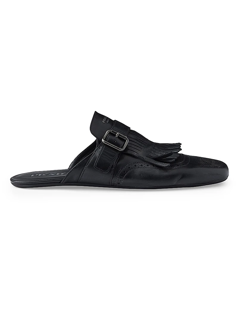 Shuffle Antiqued Leather Mules