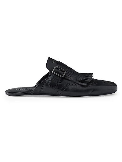 Shuffle Antiqued Leather Mules