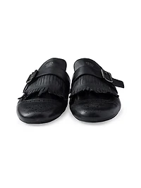 Shuffle Antiqued Leather Mules