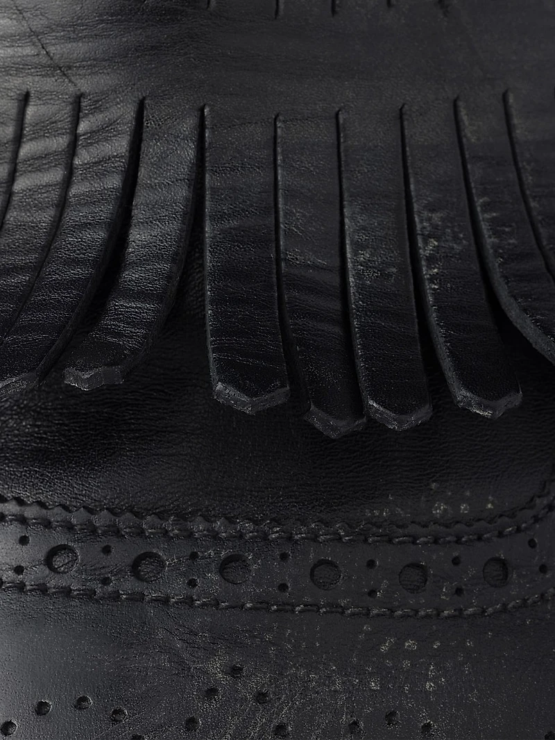 Shuffle Antiqued Leather Mules