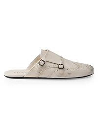 Shuffle Antiqued Leather Double Monk Strap Mules