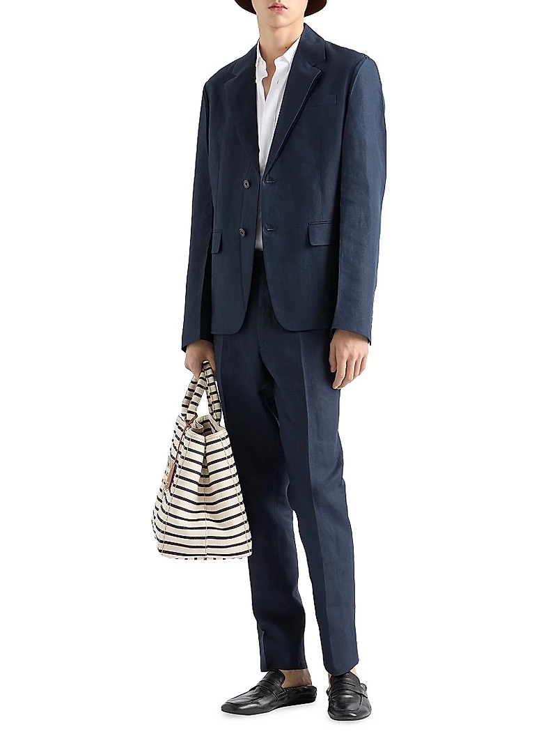 Single-Breasted Linen Jacket