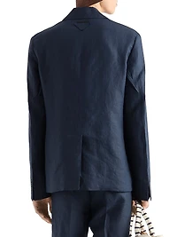Single-Breasted Linen Jacket