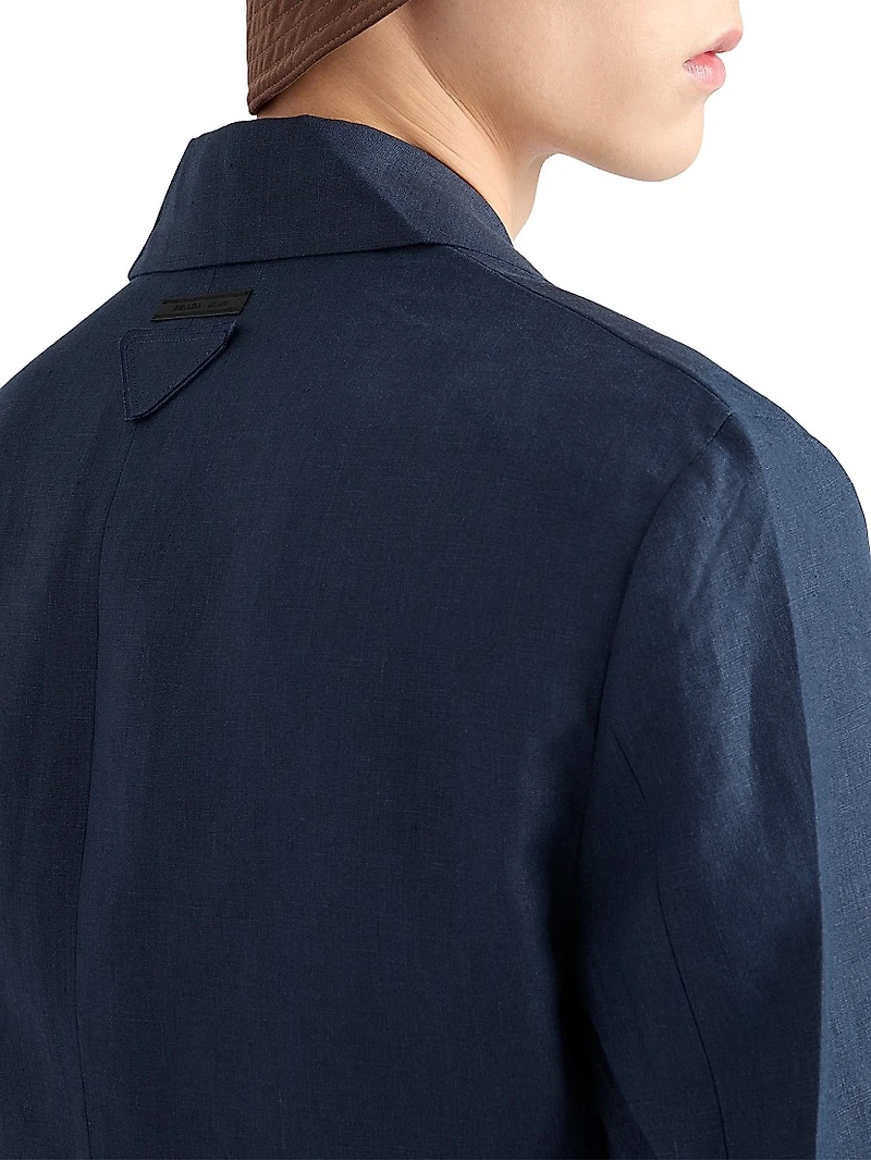 Single-Breasted Linen Jacket