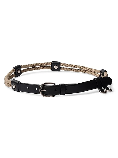 Leather and Cord Belt
