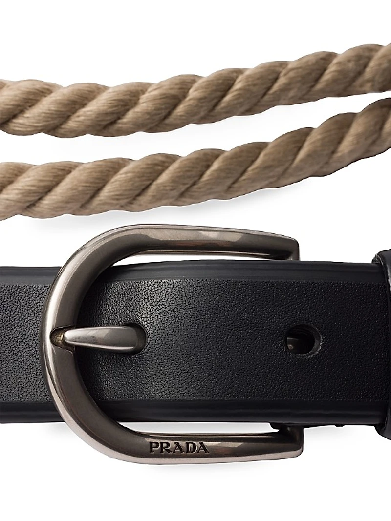 Leather and Cord Belt