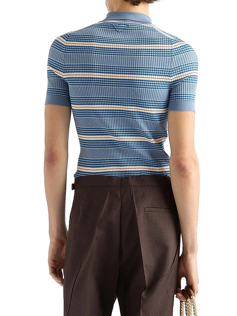 Striped Cotton Polo Shirt