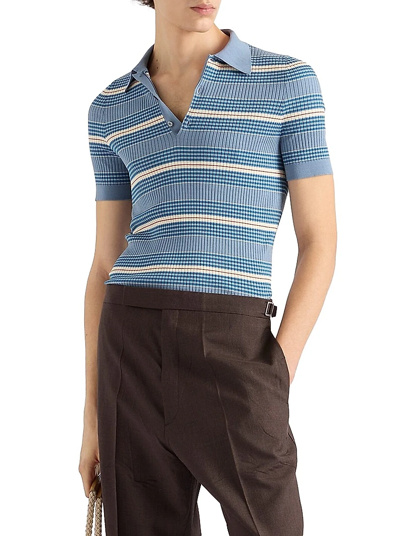 Striped Cotton Polo Shirt
