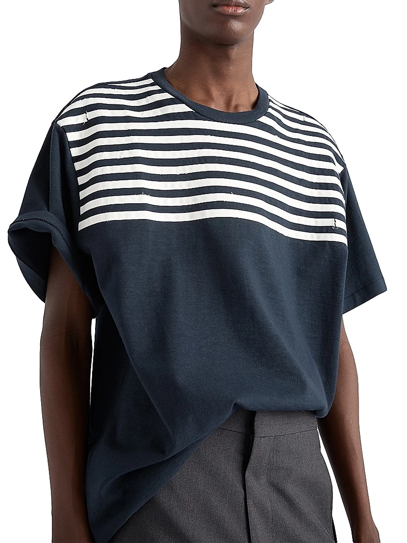 Oversized Striped Cotton T-Shirt