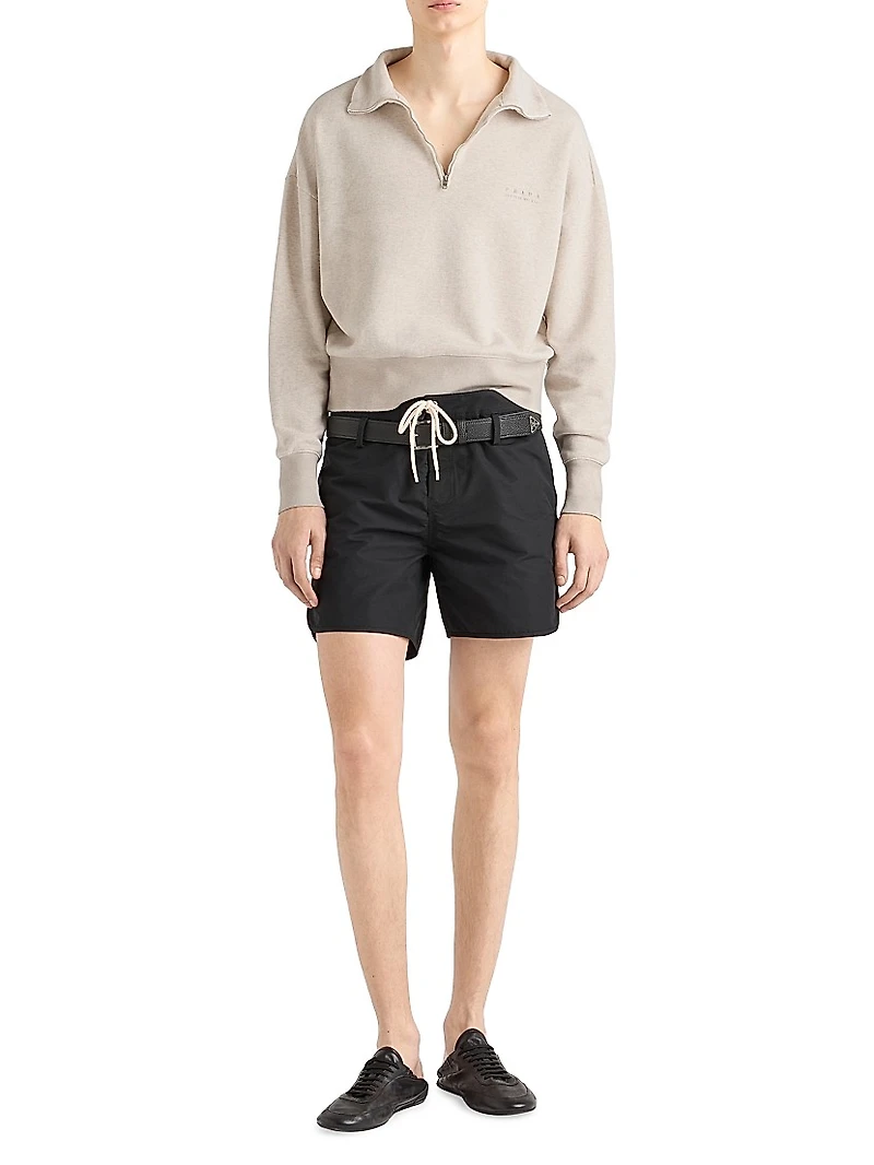 Long-Sleeved Cotton Polo Shirt