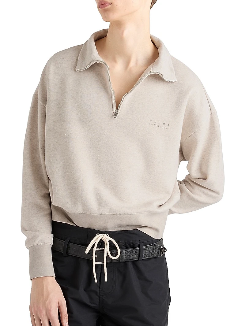 Long-Sleeved Cotton Polo Shirt