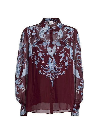 Hiba Paisley Blouson-Sleeve Shirt