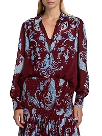 Hiba Paisley Blouson-Sleeve Shirt