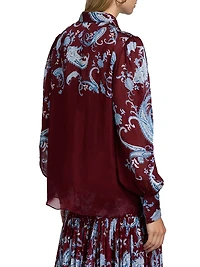 Hiba Paisley Blouson-Sleeve Shirt
