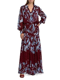 Hiba Paisley Blouson-Sleeve Shirt