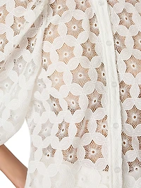 Nannie Circular-Embroidered Eyelet Blouse