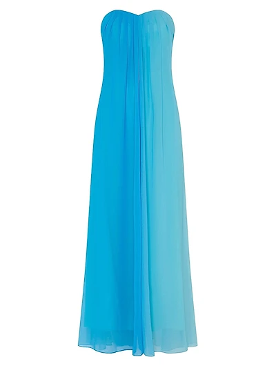 Sunset Striped Sweetheart Maxi Dress
