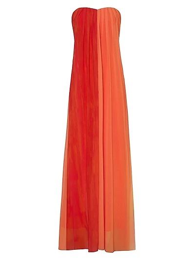 Sunset Striped Sweetheart Maxi Dress
