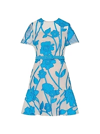 Rosie Grand Fleur Belted Embroidered Minidress