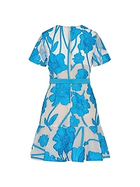 Rosie Grand Fleur Belted Embroidered Minidress