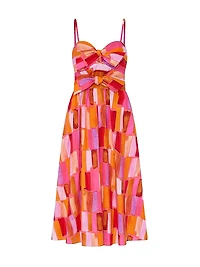 Natasha Printed Stretch Cotton Poplin Midi-Dress