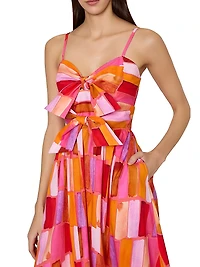 Natasha Printed Stretch Cotton Poplin Midi-Dress