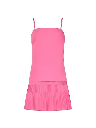 Nola Pleated Drop-Waist Minidress