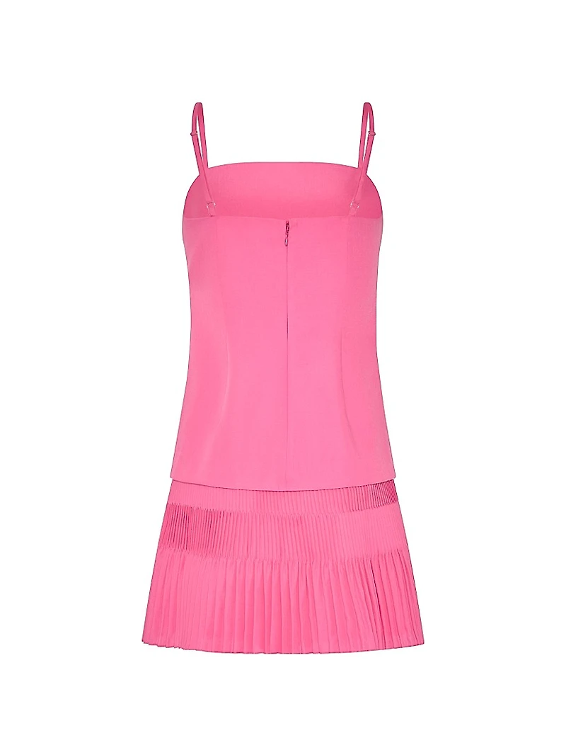 Nola Pleated Drop-Waist Minidress