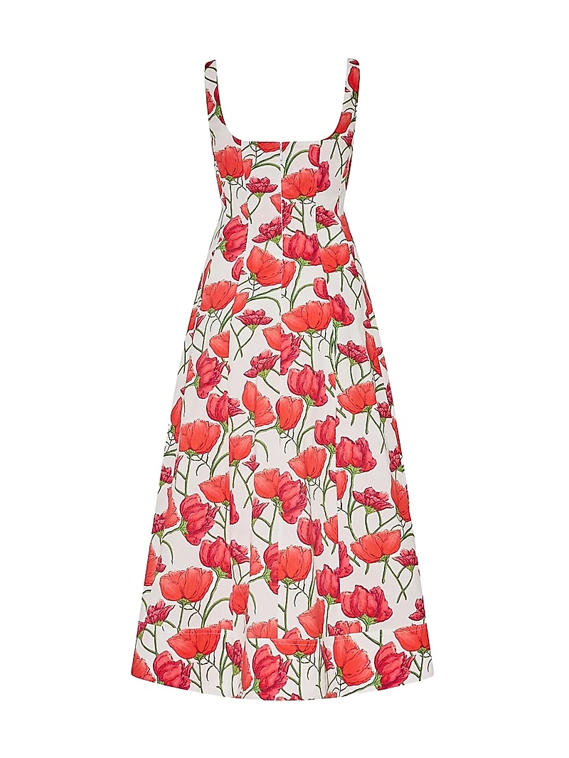 Nia Peonia Cotton Poplin Midi-Dress