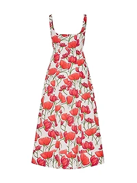 Nia Peonia Cotton Poplin Midi-Dress