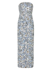 Magnolia Floral Sequined Strapless Dress
