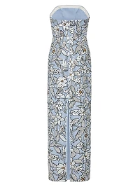 Magnolia Floral Sequined Strapless Dress