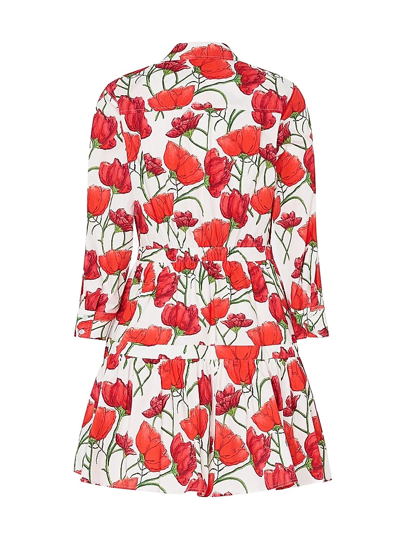 Priscilla Peonia Poplin Mini Shirtdress