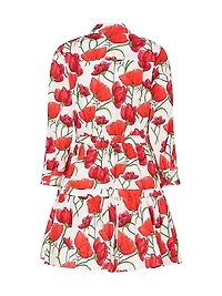 Priscilla Peonia Poplin Mini Shirtdress