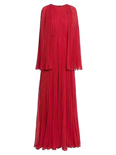 Pleated Silk Gown