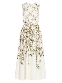 Floral Cotton Poplin Midi-Dress