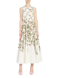 Floral Cotton Poplin Midi-Dress