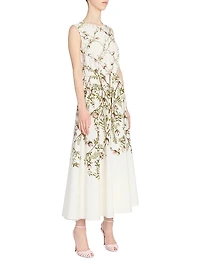 Floral Cotton Poplin Midi-Dress