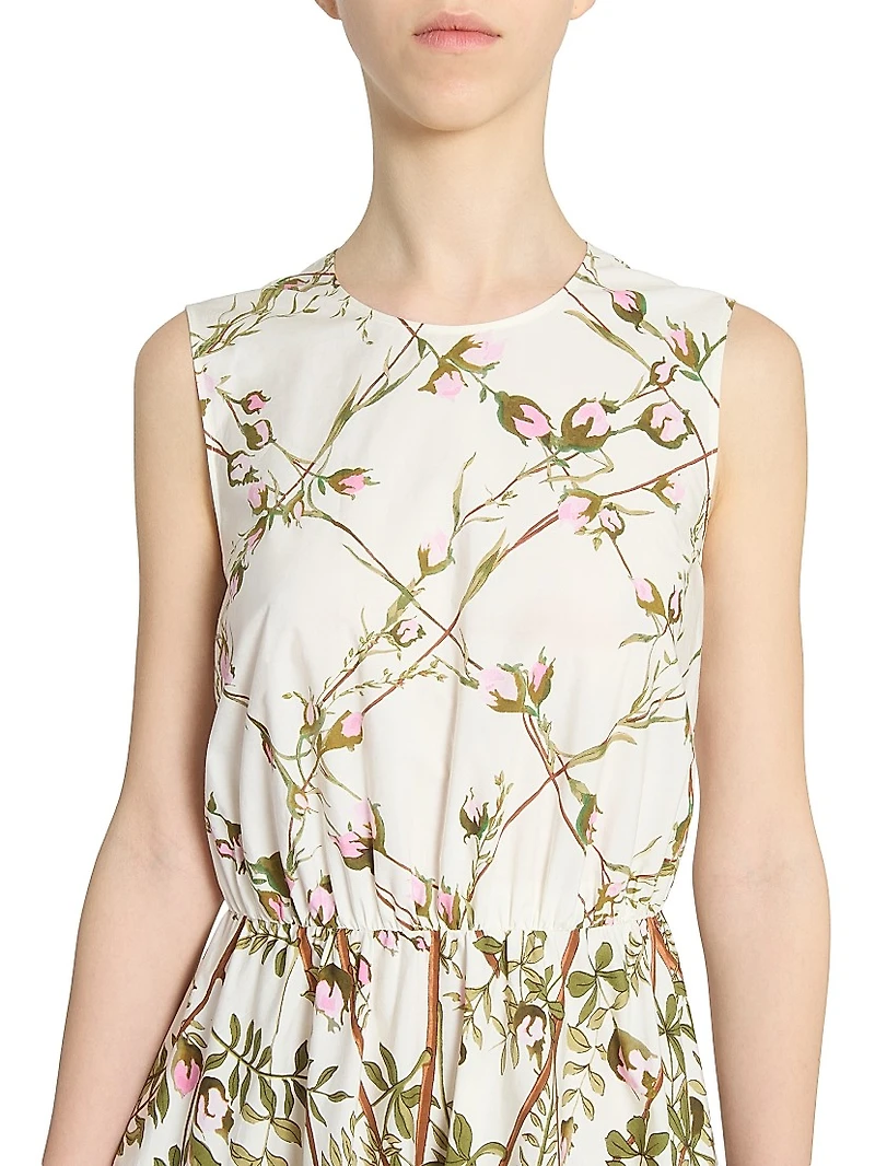 Floral Cotton Poplin Midi-Dress