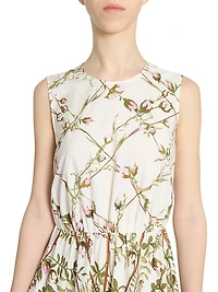 Floral Cotton Poplin Midi-Dress