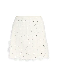 Polka Dot Tweed Miniskirt