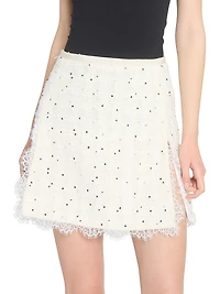 Polka Dot Tweed Miniskirt