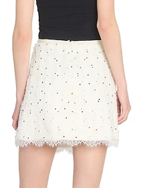 Polka Dot Tweed Miniskirt