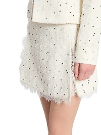 Polka Dot Tweed Miniskirt
